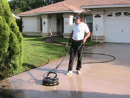 Concrete driveway cleaning in Lake Placid, FL.